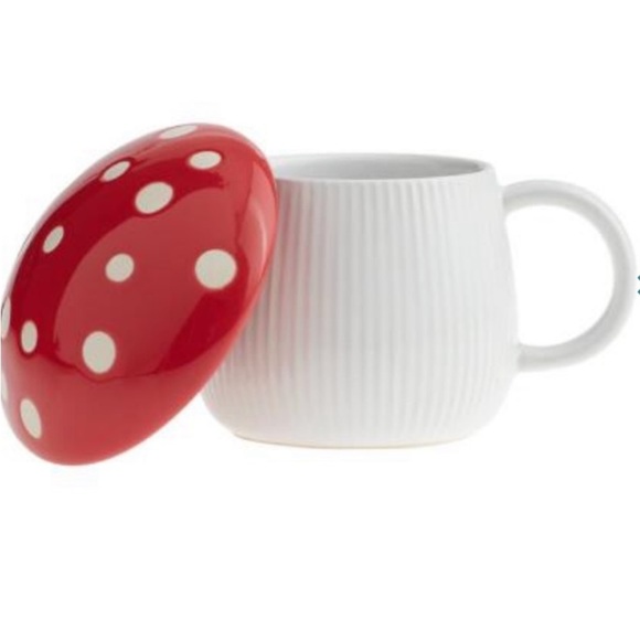 Cheerful SET Mushroom Coffee Mug Organic Cotton Modern Hive Towel Yellow Softie - Picture 2 of 16